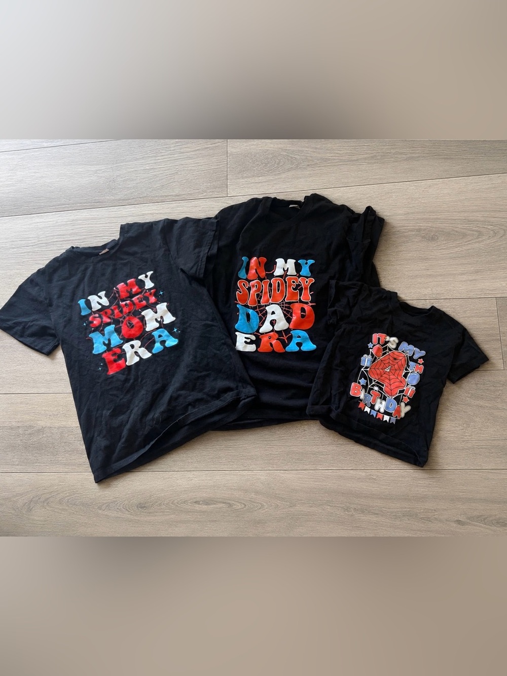 Black "In My Spidey Dad Era" Kids Graphic Tee